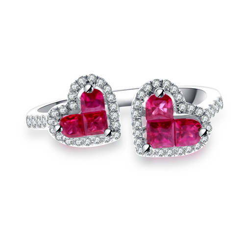 18K White Gold 0.63ct Ruby Ring
