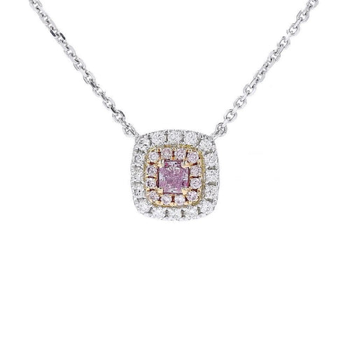18K White Gold 0.08ct Pink Diamond Pendant
