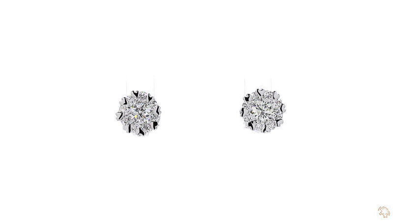 18K白金 0.18ct 鑽石耳環