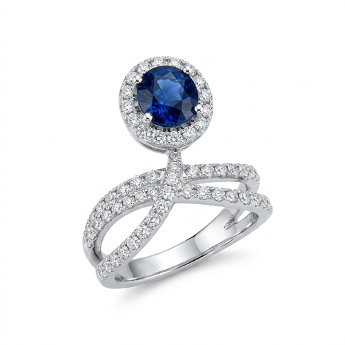 18K White Gold 1.25ct Sapphire Ring
