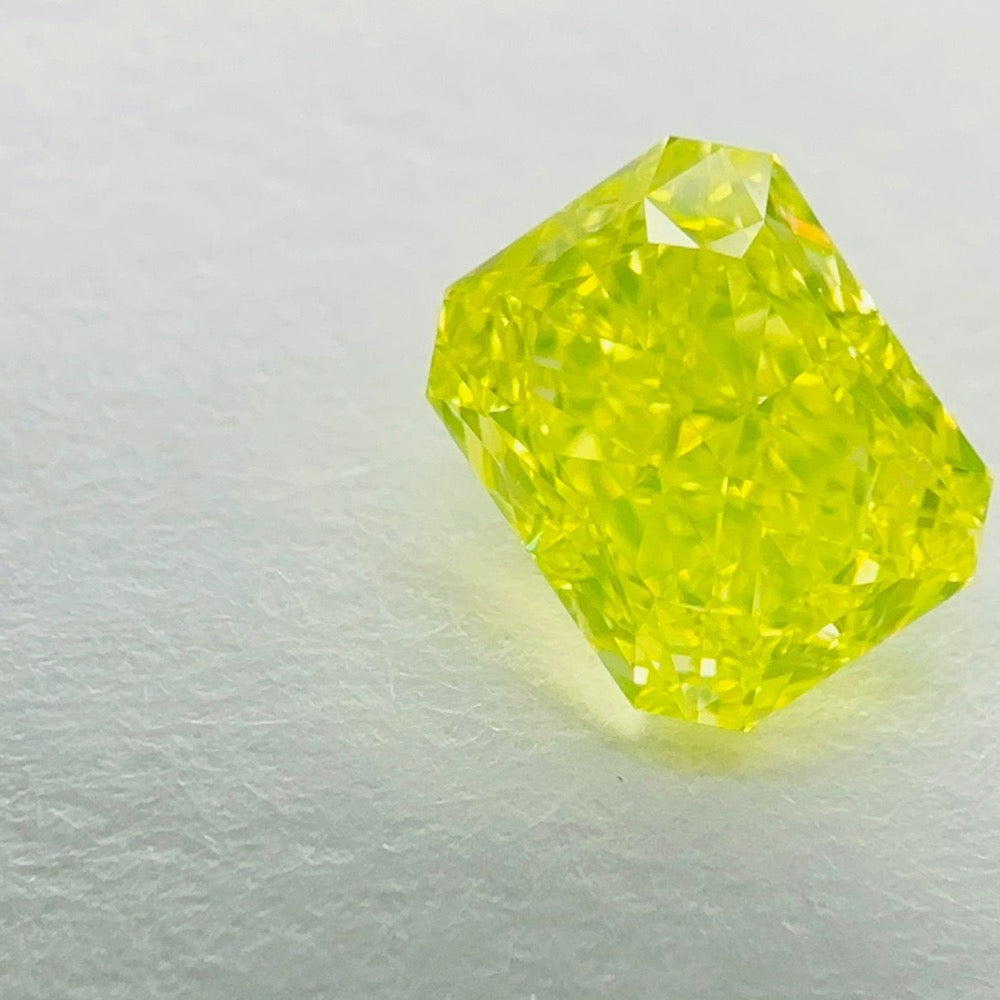 GIA 彩鑽 黃鑽 1.1ct Fancy Vivid Greenish Yellow