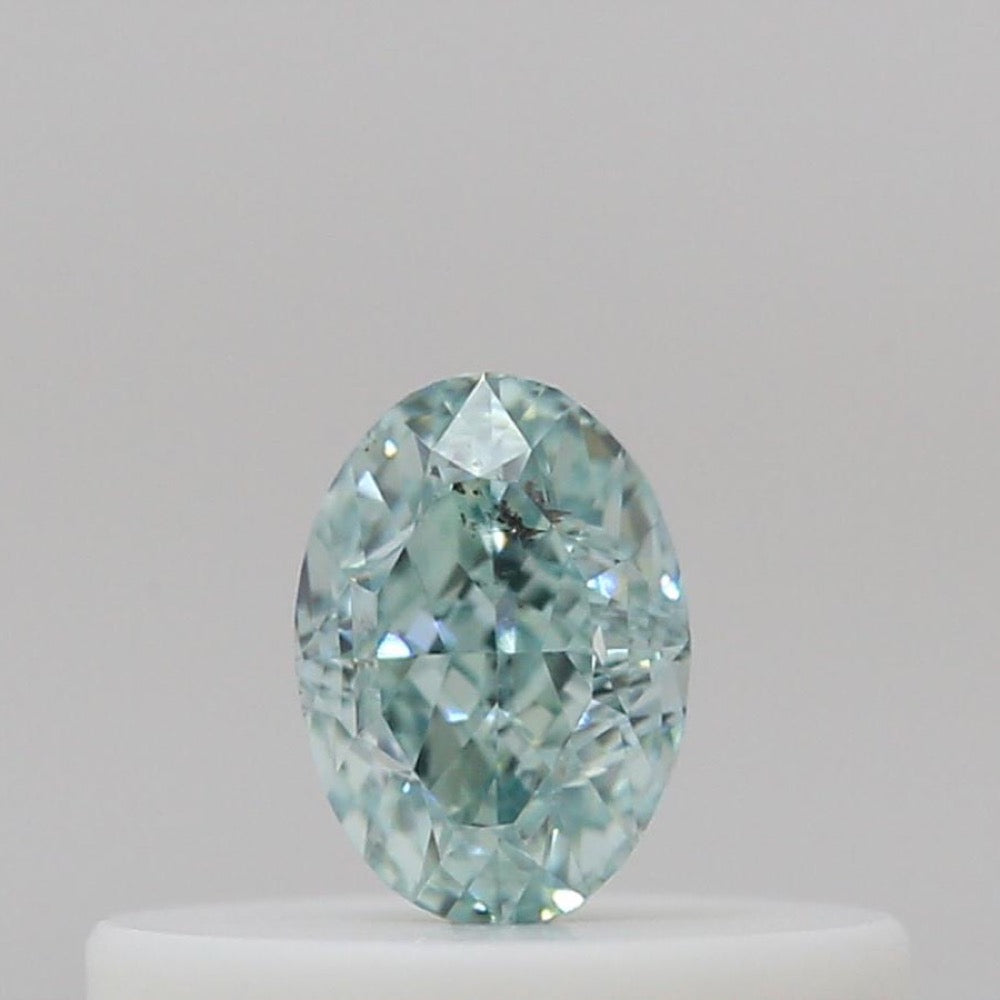 GIA 彩鑽 綠鑽 0.19ct Fancy Intense Blue-green