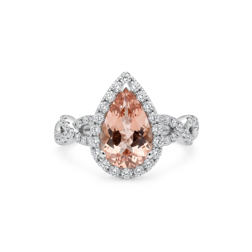18K White Gold 1.83ct Morganite Ring