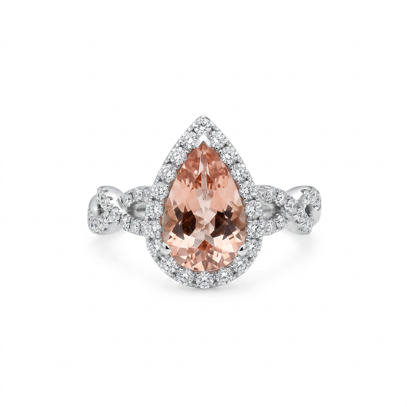 18K White Gold 1.83ct Morganite Ring