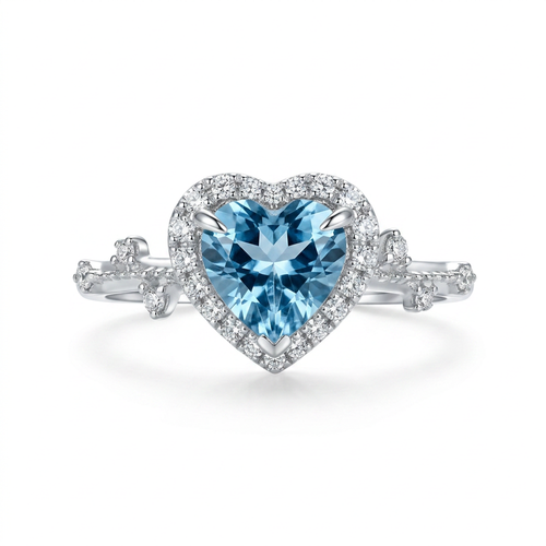 18K White Gold 0.74ct Aquamarine Ring