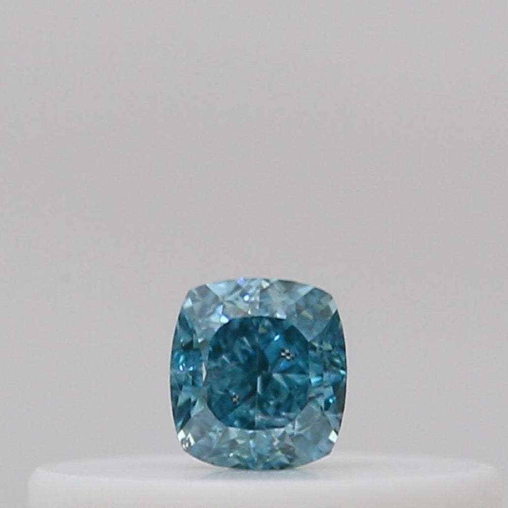 GIA 彩鑽 藍鑽 0.08ct Fancy Vivid Green-blue