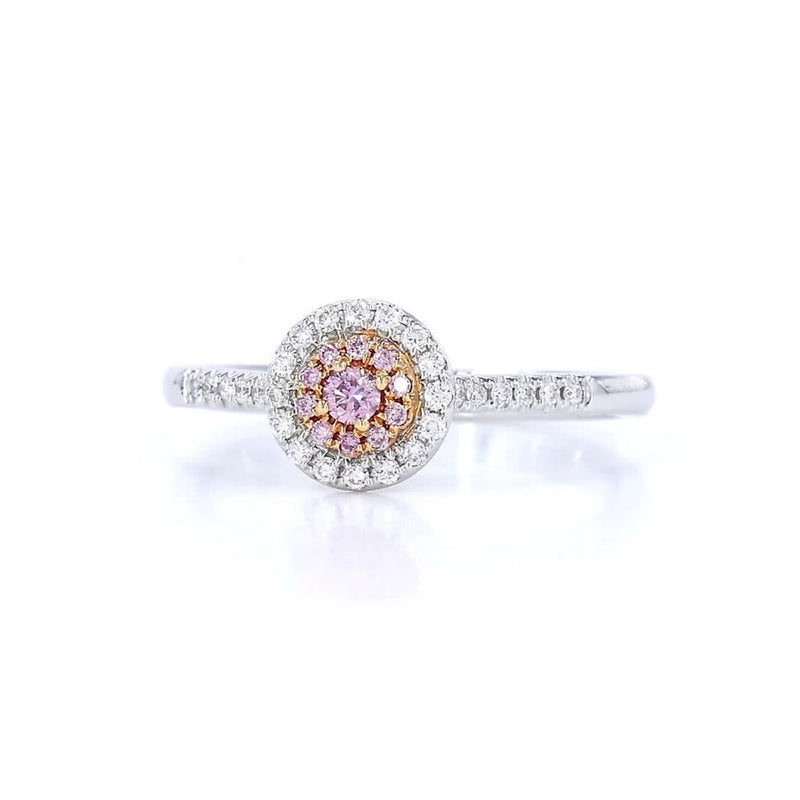 18K白金 0.05ct 粉紅鑽戒指