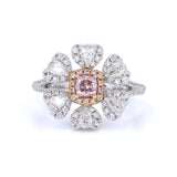 18K白金 0.26ct Fancy Pink 粉紅鑽戒指