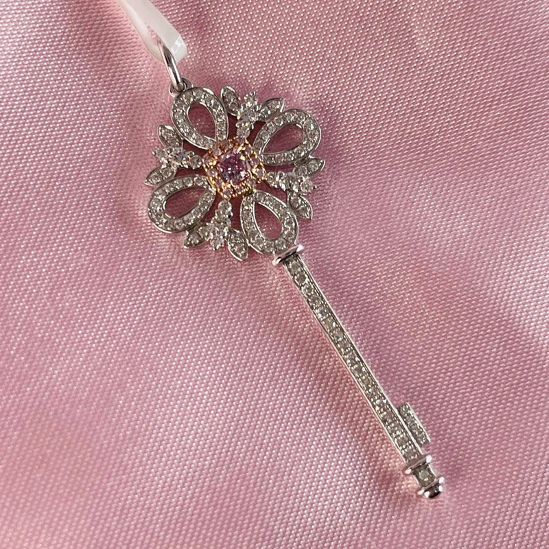 18K白金 0.14ct 粉紅鑽吊咀
