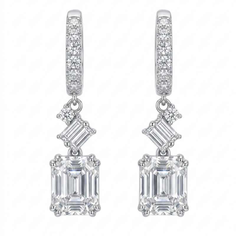 18K白金 1.08ct 鑽石耳環