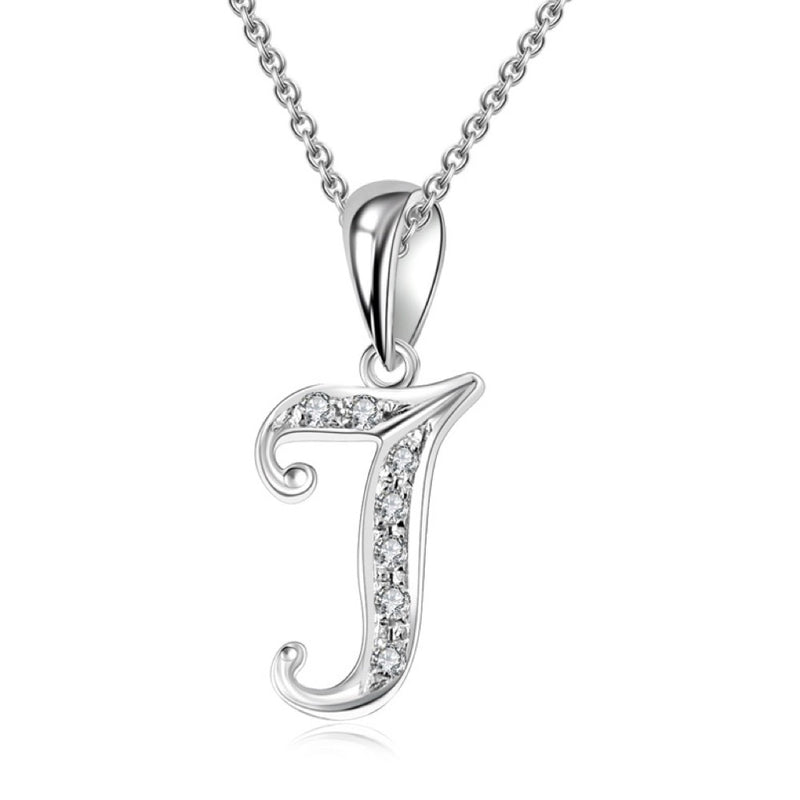 18K白金 字母吊咀 T