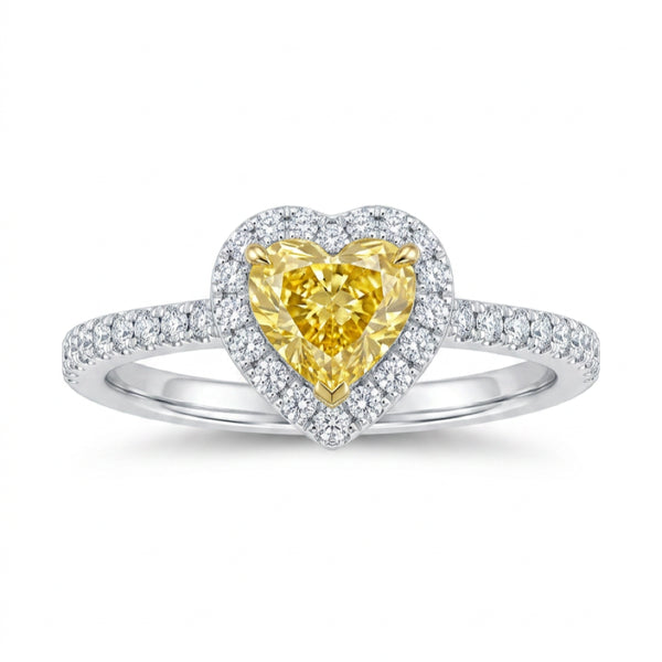 18K白金0.74ct彩鑽戒指