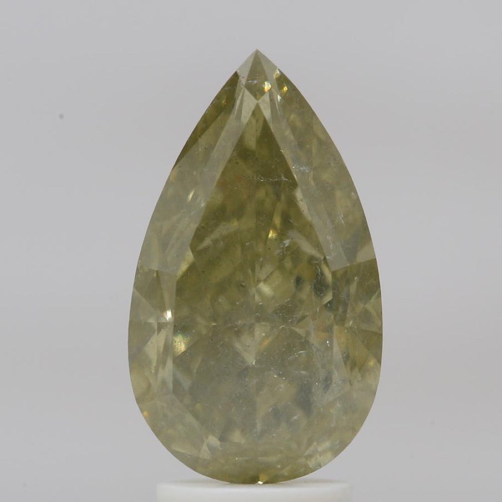 GIA 彩鑽 黃鑽 4.07ct Fancy Grayish Greenish Yellow