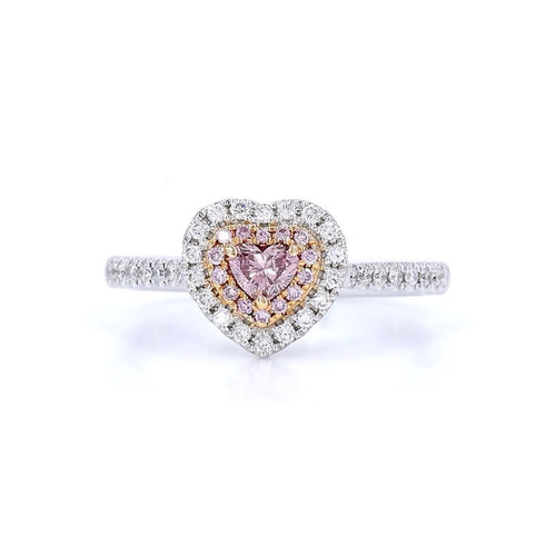 18K白金 0.15ct 粉紅鑽戒指