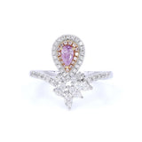 18K白金 0.18ct Fancy Intense Pink 粉紅鑽戒指