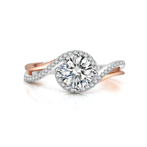 Rose & White Gold Two-Tone Diamond Ring Setting R475