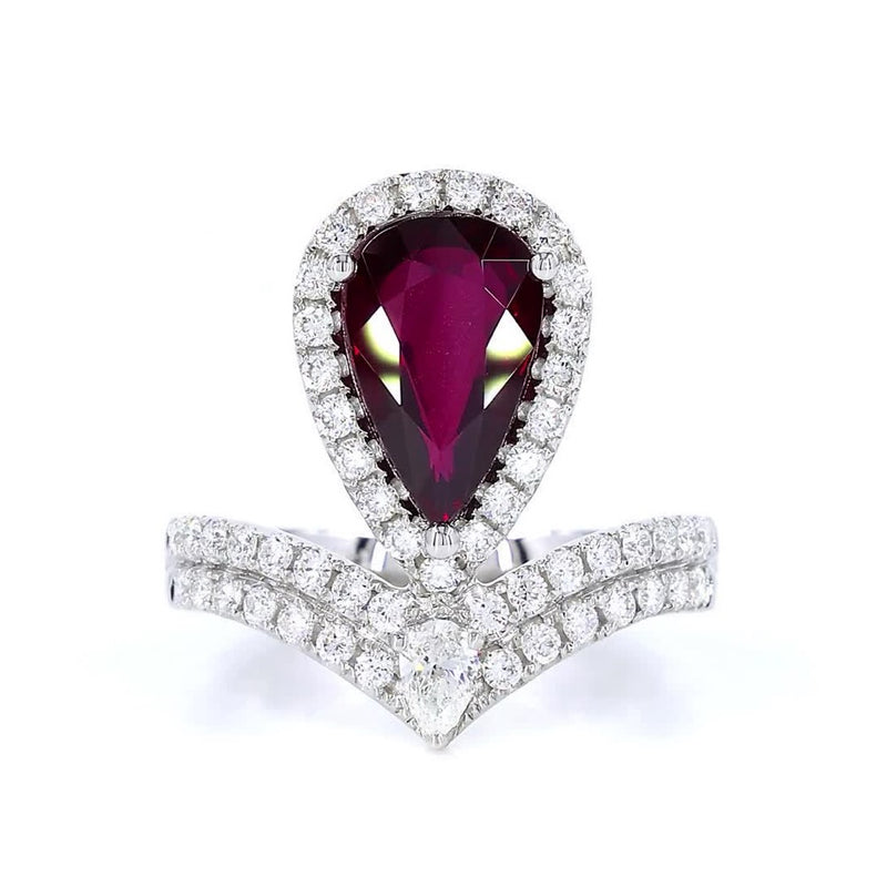 18K白金 3.03ct 紅寶石戒指