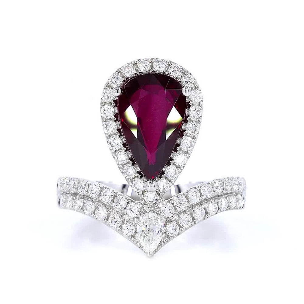 18K白金 3.03ct 紅寶石戒指