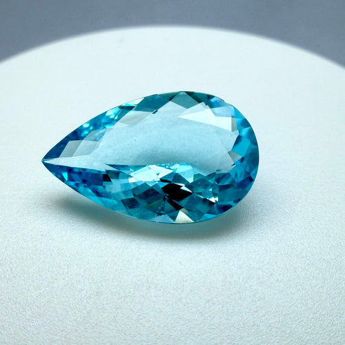 GUILD Natural Aquamarine Pear 3.90ct Vivid Blue