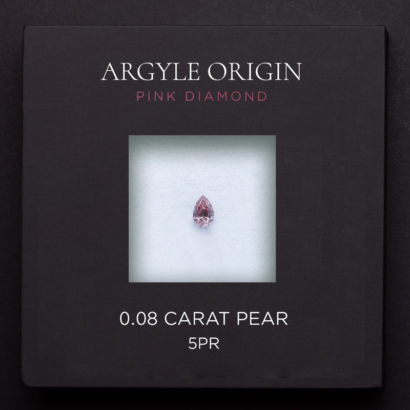 0.08ct 5PR 梨形 Argyle 粉紅鑽
