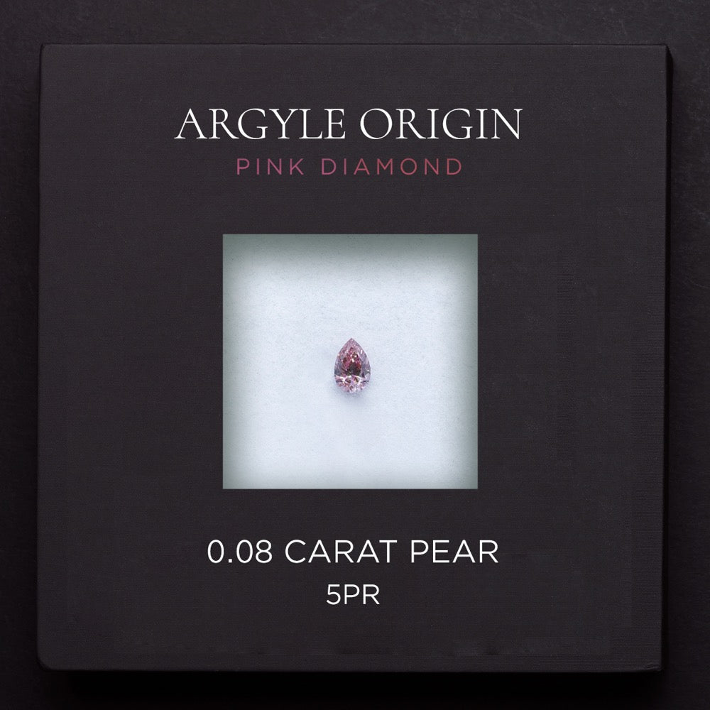 0.08ct 5PR 梨形 Argyle 粉紅鑽