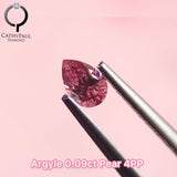 Argyle 粉紅鑽 0.09ct 梨形 實物特寫