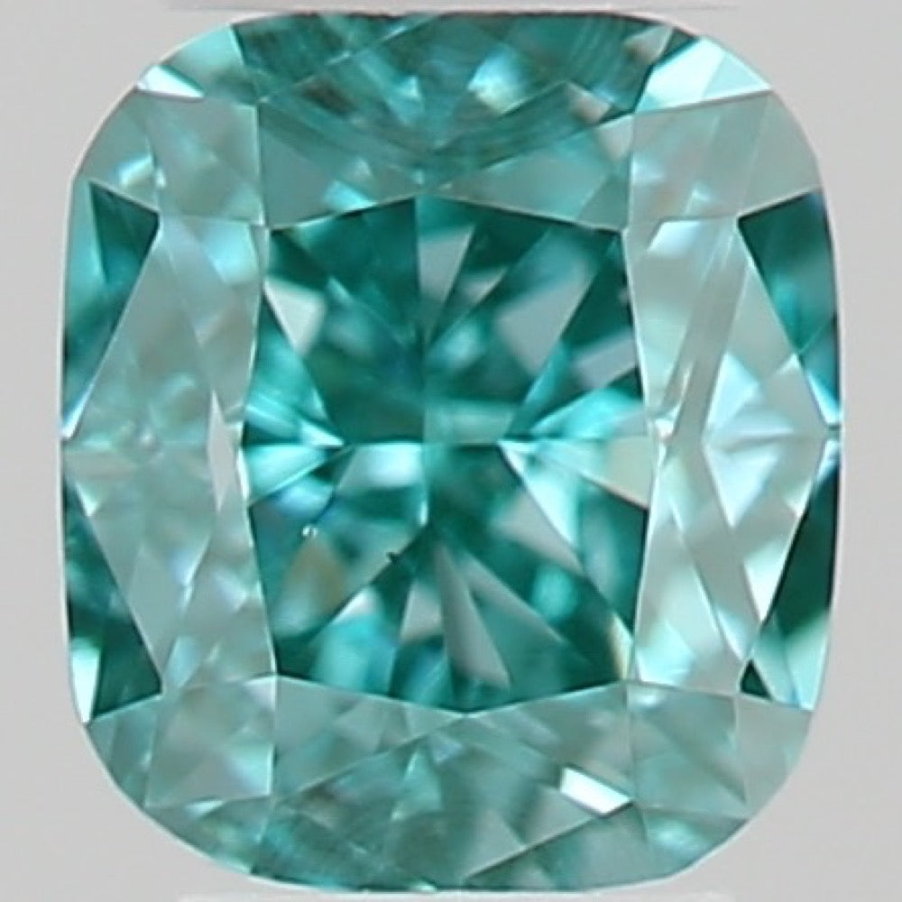 GIA 彩鑽 綠鑽 0.11ct Fancy Vivid Blue-green