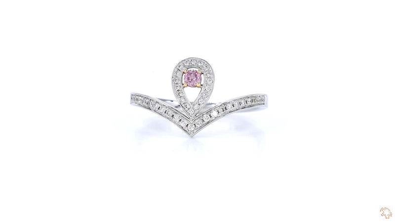 18K白金 0.05ct 粉紅鑽戒指