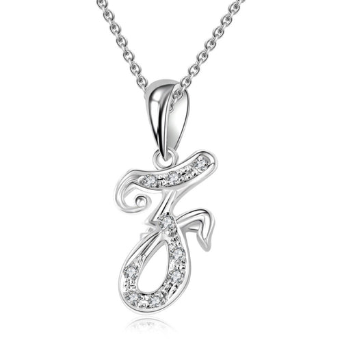 18K White Gold Letter Pendant Z