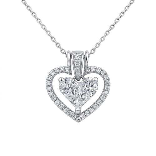 18K White Gold 0.64ct Diamond Pendant