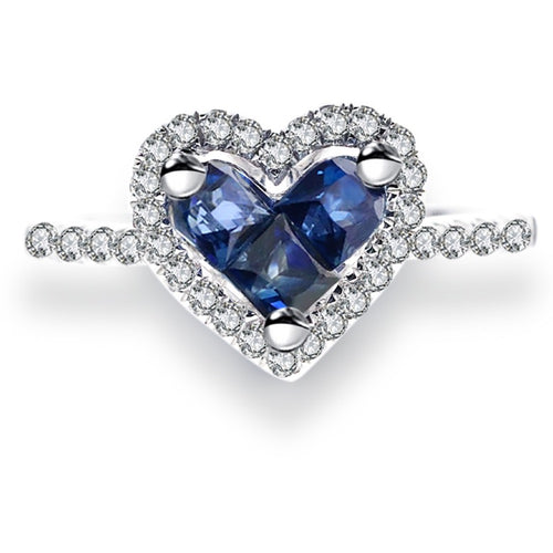 18K White Gold 0.65ct Sapphire Ring