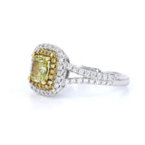 18K White Gold 1ct Fancy Colour Diamond Ring