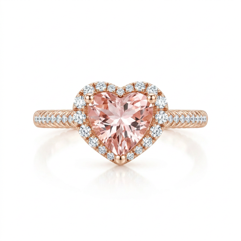 18K Rose Gold 1.19ct Morganite Ring