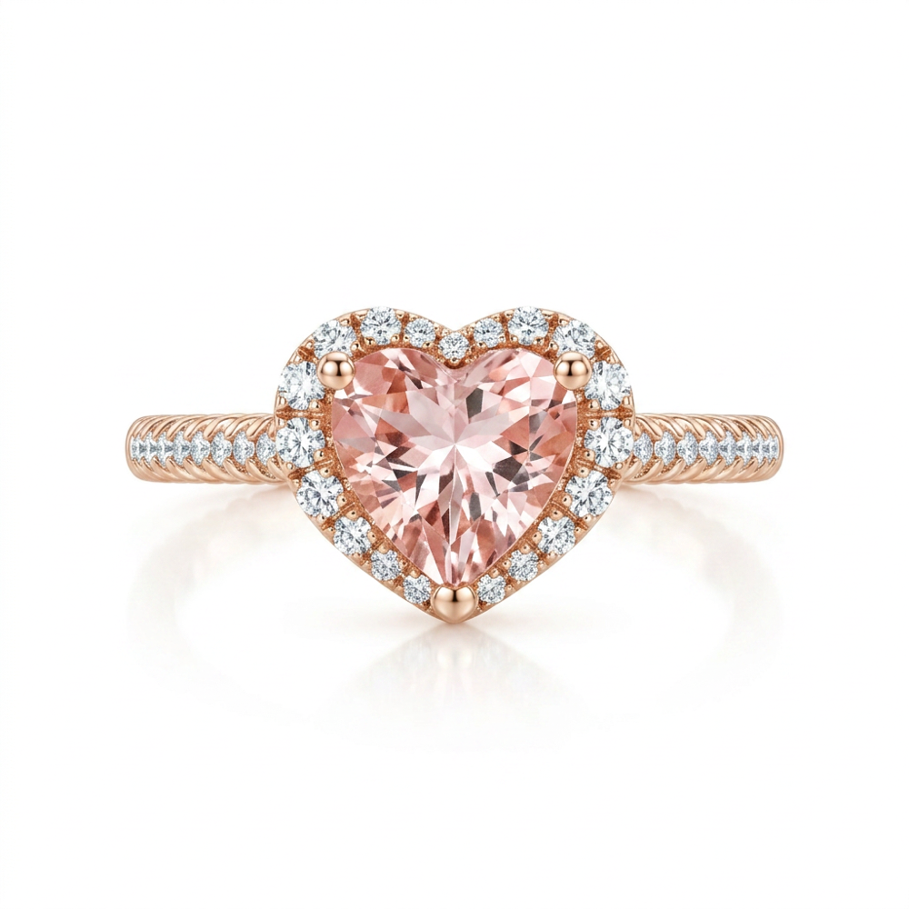 18K Rose Gold 1.19ct Morganite Ring
