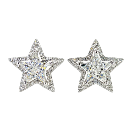 18K白金 0.61ct 鑽石耳環