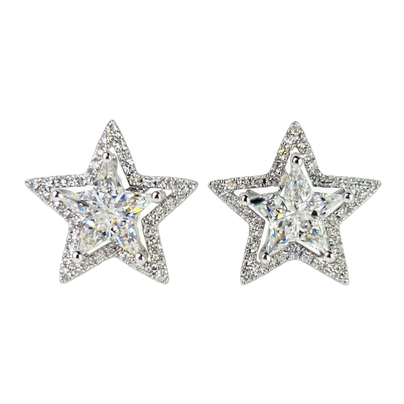 18K白金 0.61ct 鑽石耳環