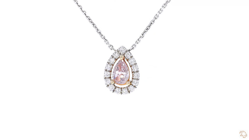 18K白金 0.25ct Fancy Light Pink 粉紅鑽吊咀