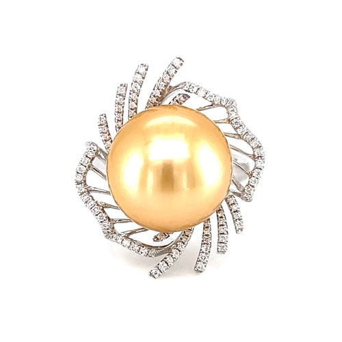 18K White Gold Pearl Ring