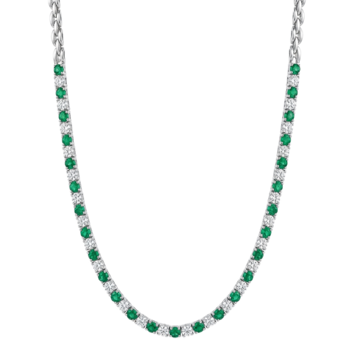 18K White Gold 2.23ct Emerald Necklace