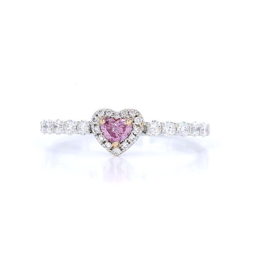18K White Gold 0.15ct Pink Diamond Ring