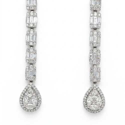 18K White Gold 2.40ct Diamond Earrings
