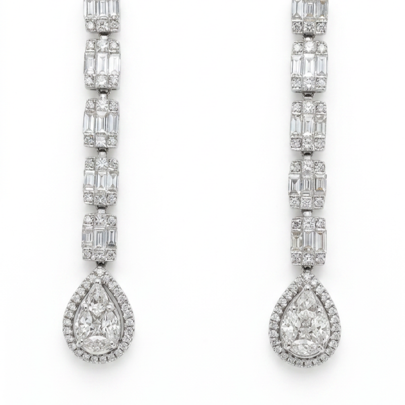 18K White Gold 2.40ct Diamond Earrings