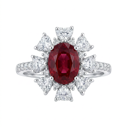 18K White Gold 1.01ct Ruby Ring