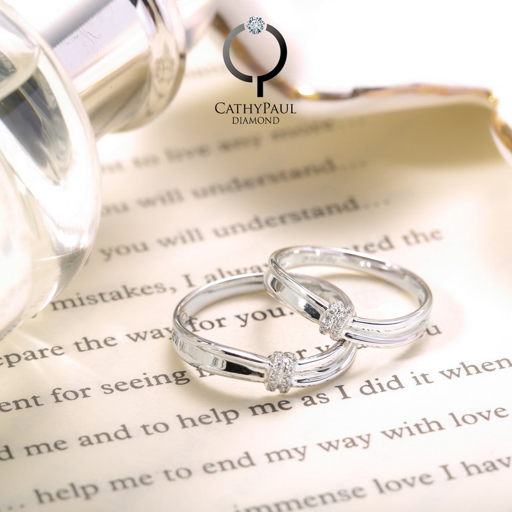 18K Wedding Band Pair CP004