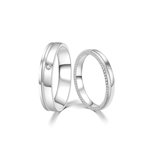 18K Wedding Band Pair CP006