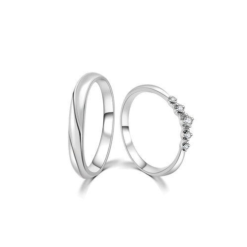 18K Wedding Band Pair CP014