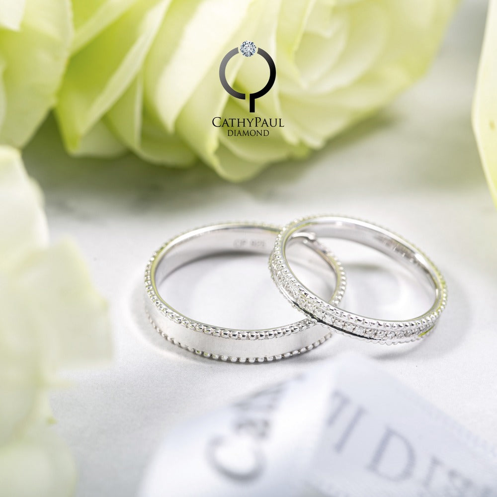 18K Wedding Band Pair CP021