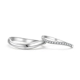 18K Wedding Band Pair CP028