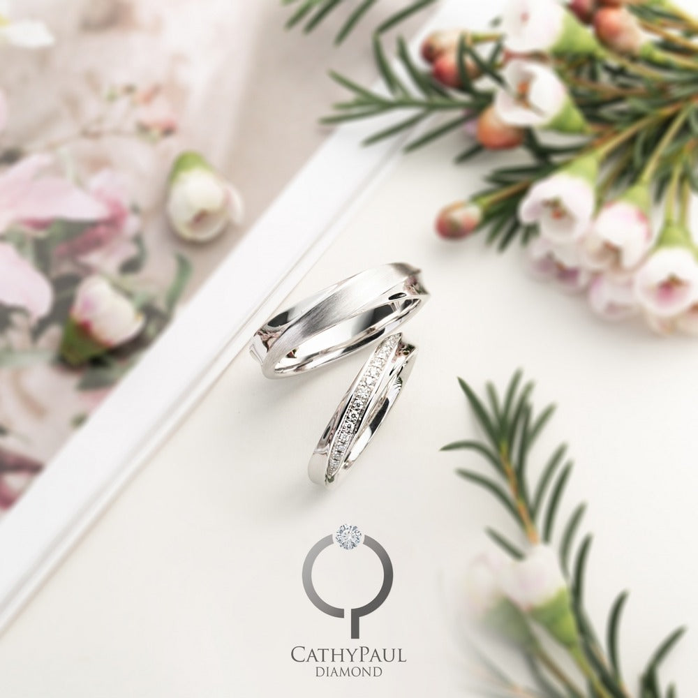 18K Wedding Band Pair CP036