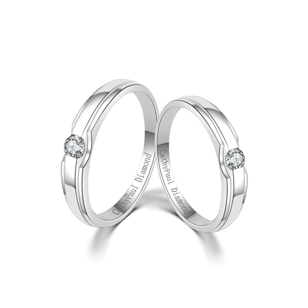 18K Wedding Band Pair CP040